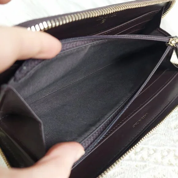 SOLD CHANEL 19 Quilted Lambskin Matelasse Long Zip Around Dark Brown Wallet - Picture 14 of 15